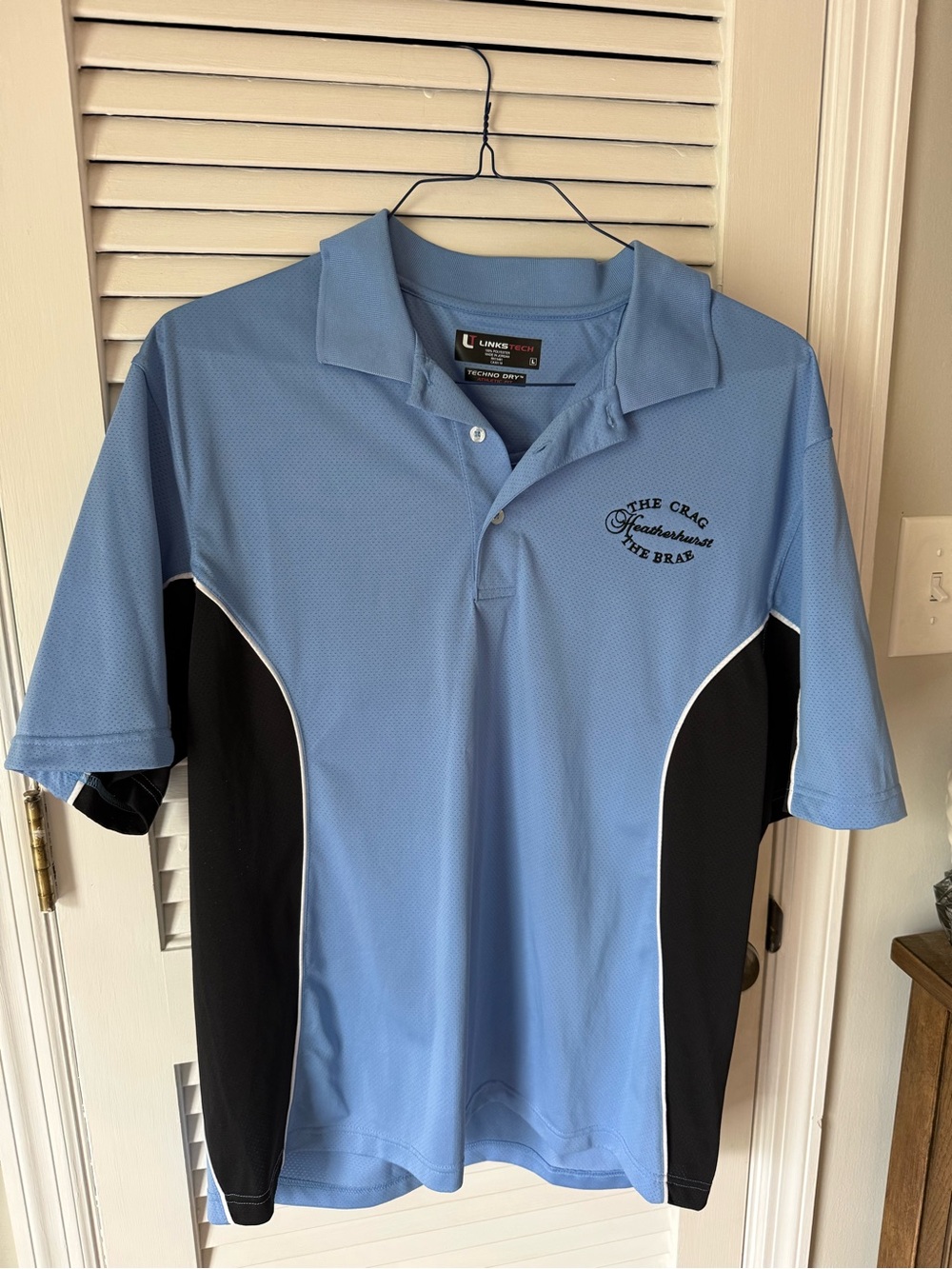 Light Blue & Black Pullover Polo with Contrast Panels